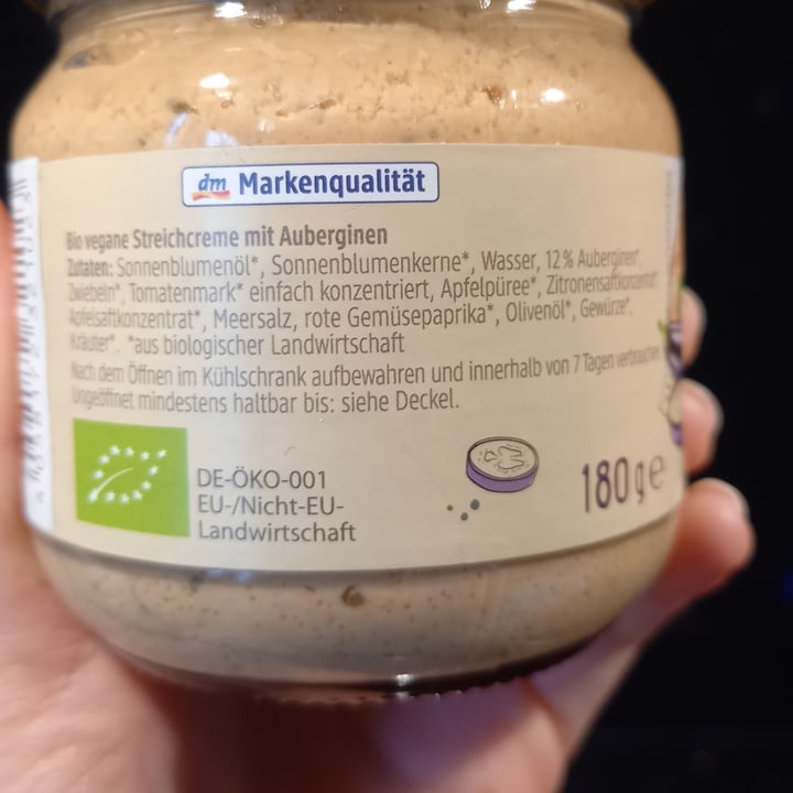 photo of dmBio Auberginen Streichcreme shared by @anameier on  14 Jan 2021 - review