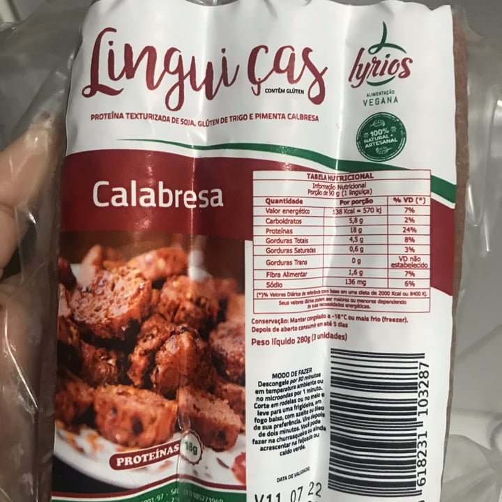 photo of Lyrios Comida Vegana Linguiça Tradicional shared by @iararamos on  02 May 2022 - review