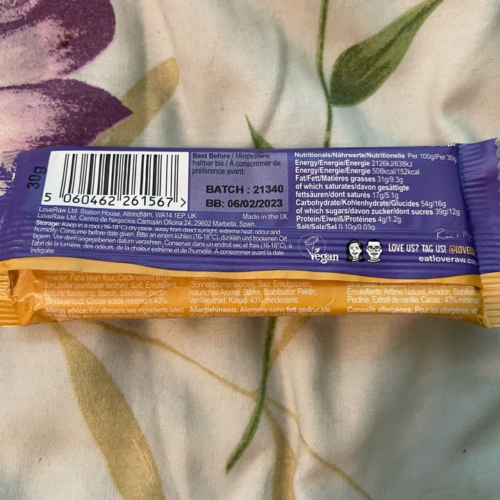 photo of LoveRaw M*lk Chocolate caramel bar shared by @missykab on  02 Mar 2022 - review