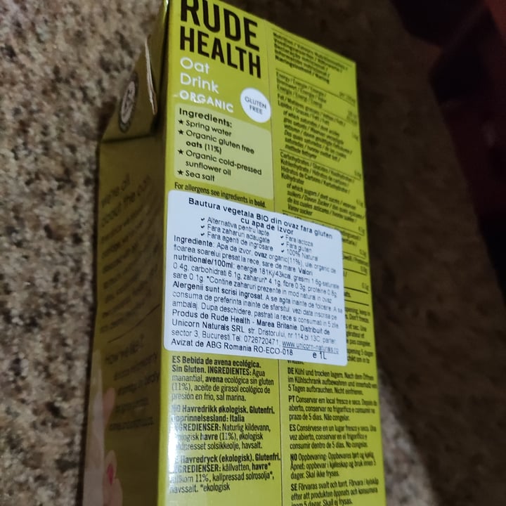 photo of Rude health Oat Drink Organic shared by @goe on  23 Jan 2022 - review