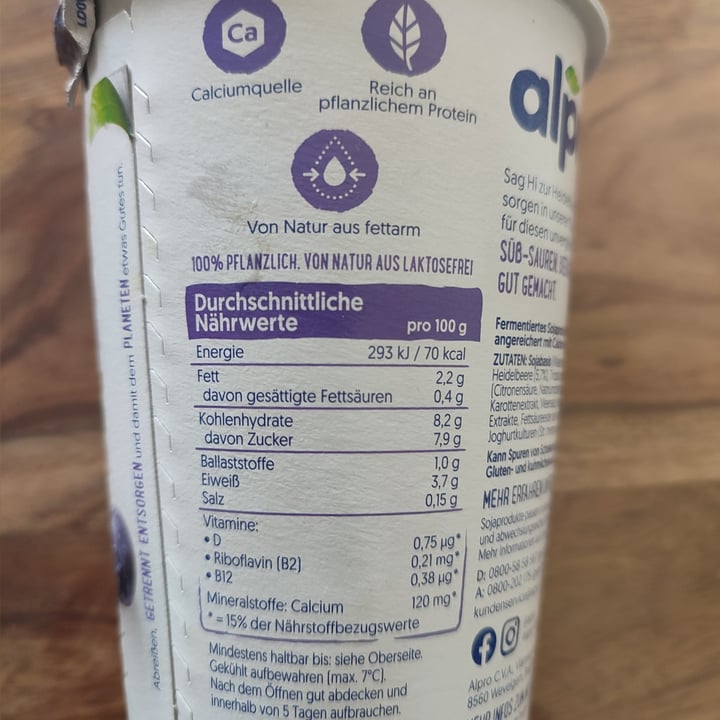 review photo of Alpro Joghurt Heidelbeere shared by @sara90s on 27 Sep 2022 - review
