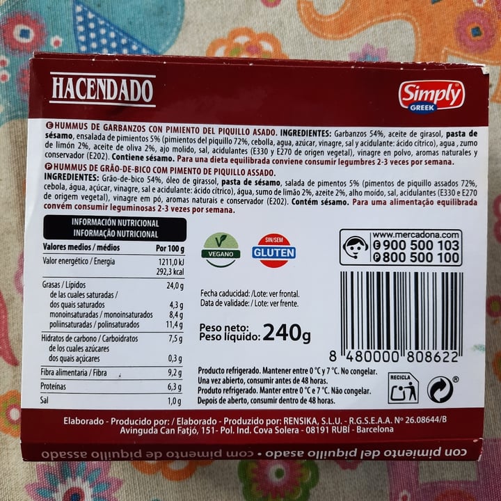 review photo of Hacendado Hummus con Pimiento del Piquillo Asado shared by @loreh on 10 Jun 2021 - review
