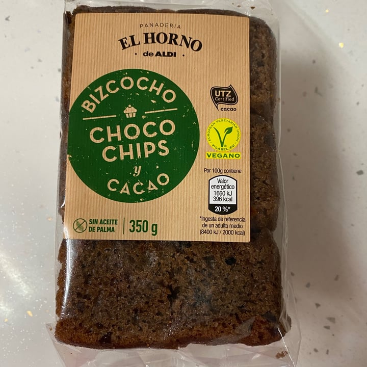 photo of El Horno de Aldi Bizcocho choco chips y cacao shared by @irenevegan on  12 Jan 2021 - review