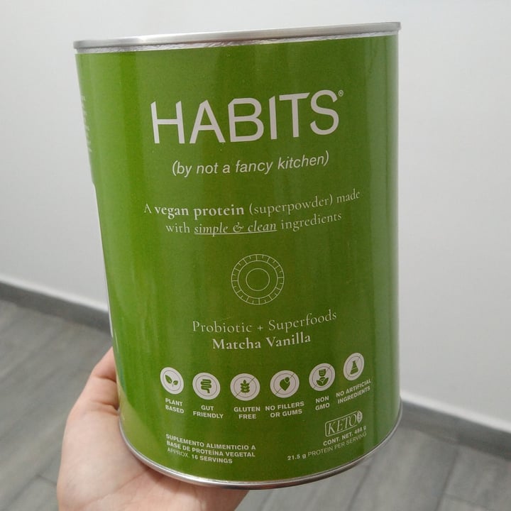 review photo of Habits by Not a Fancy Kitchen Vegan Protein Matcha Vainilla shared by @alexialaniss on 05 Apr 2022 - review