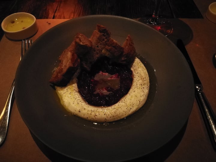 photo of Jean Georges House Made Ricotta with Cranberry Compote Olive Oil and Grilled Bread shared by @floyddaughter on  30 Oct 2018 - review