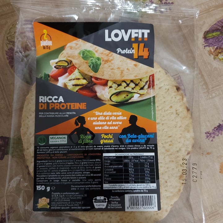 photo of Lovfit Piadina proteica shared by @loryunni78 on  04 Nov 2022 - review