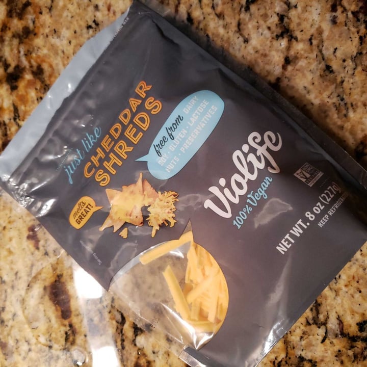 photo of Violife Cheddar Shreds shared by @ambularfortheanimals on  22 Apr 2019 - review