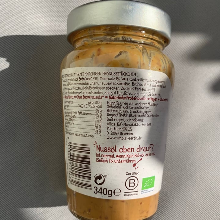photo of Whole Earth Crunchy Peanut Butter Bio shared by @sinii on  09 Sep 2021 - review