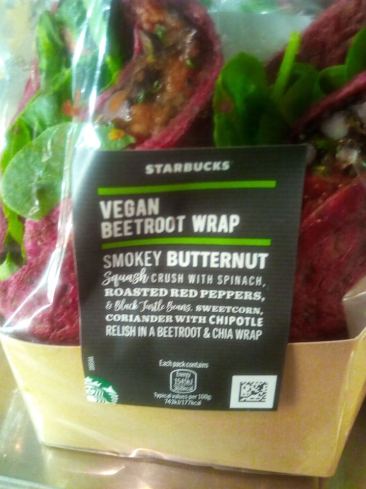photo of Starbucks Coffee Vegan Beetroot Wrap shared by @nickyv on  27 Jul 2019 - review