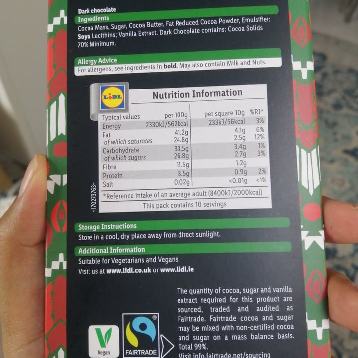 photo of J. D. Gross Madagascar 70% Dark Chocolate shared by @halimashah on  20 Feb 2022 - review