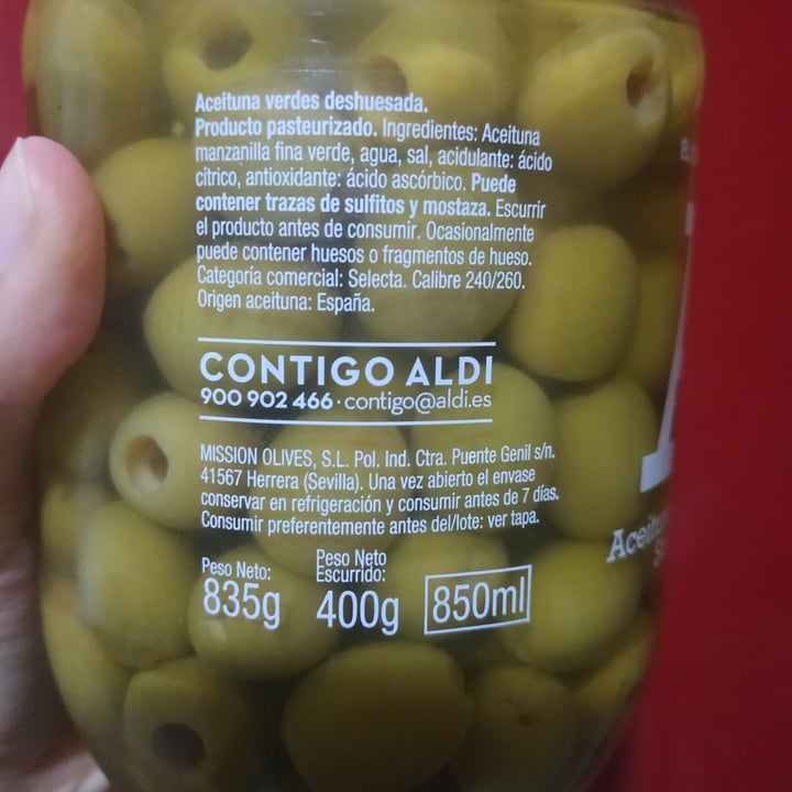 photo of EL CULTIVADOR Aceitunas manzanilla sin hueso shared by @ornitorrincavegana on  07 Aug 2022 - review
