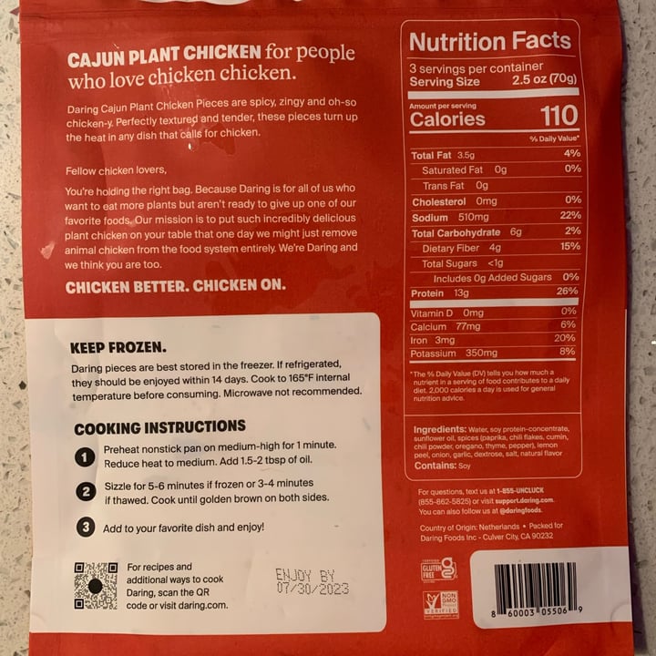 review photo of Daring Cajun Plant Chicken Pieces shared by @tesasana on 26 Nov 2022 - review