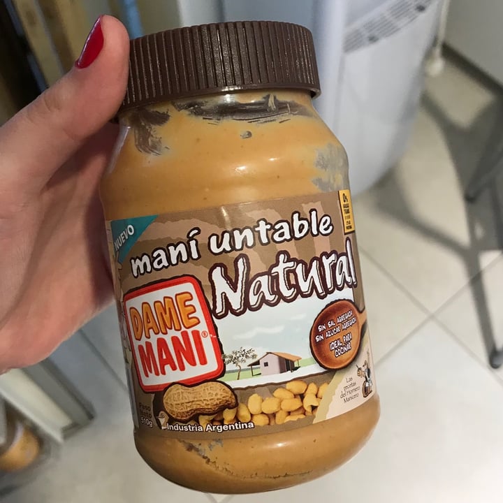 photo of Dame Mani Mantequilla De Maní Natural shared by @jordanavegana on  05 Nov 2020 - review