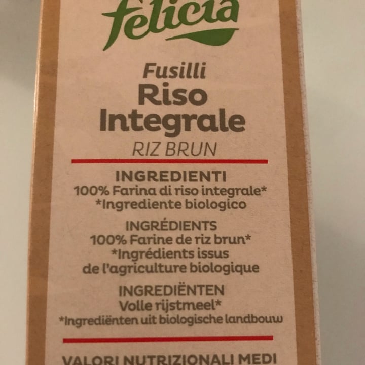 photo of Felicia Fusilli Di Riso Integrale shared by @nuritveg13 on  14 Dec 2021 - review