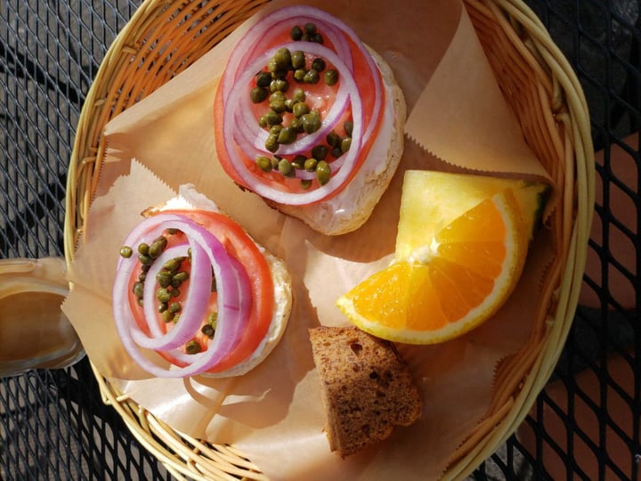 photo of Herbivores Vegan lox on everything bagel shared by @rhiannaaxon on  20 Sep 2018 - review