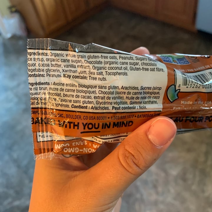 review photo of Bobo's Stuff’d Peanut Butter Chocolate Chip Oat Bar shared by @ironicallyhamm on 09 Sep 2021 - review