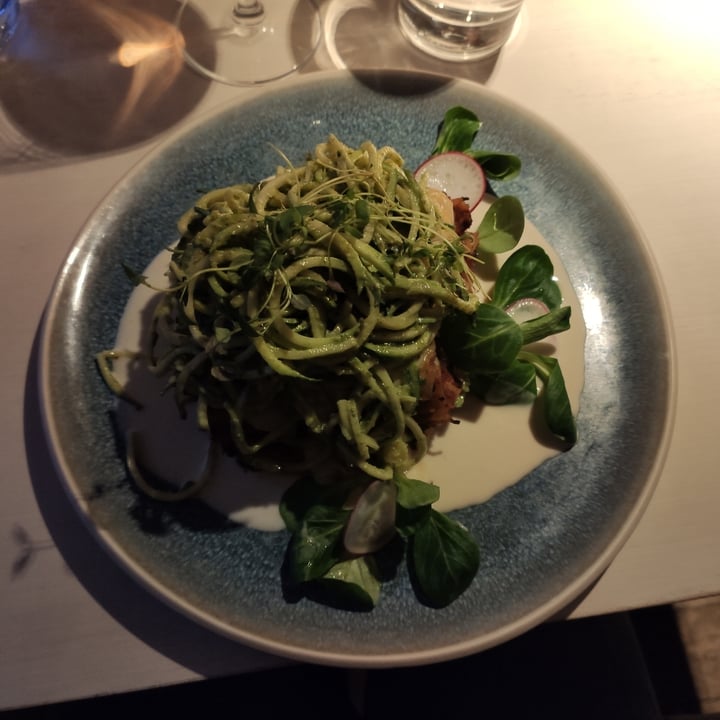 photo of Vegan Restoran V Vegetable-lentil lasagne with white wine sauce and zucchini-pesto salad shared by @elisaholmes on  10 Mar 2022 - review