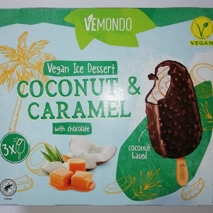 photo of Vemondo Vegan Ice Dessert Coconut & Caramel with chocolate shared by @tsarinaveg on  15 Jun 2022 - review