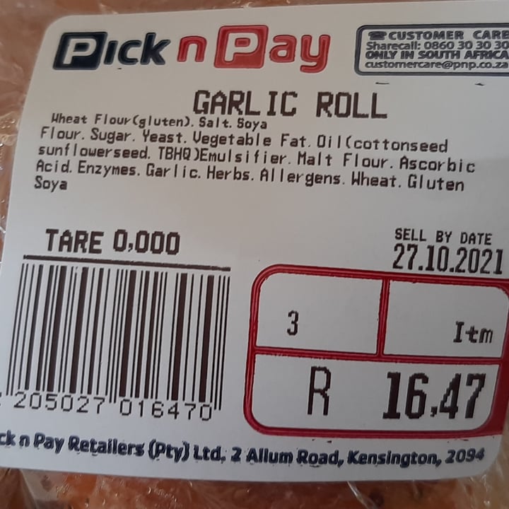 photo of Pick n Pay Garlic Roll shared by @punkhippiesa on  25 Oct 2021 - review