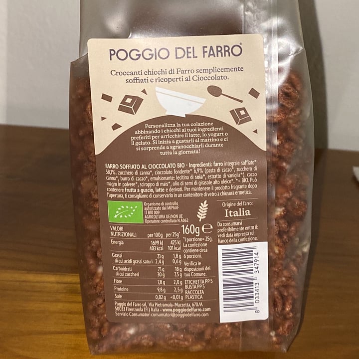 photo of Poggio del farro Soffiato Bio al Cioccolato shared by @bof on  19 Dec 2022 - review