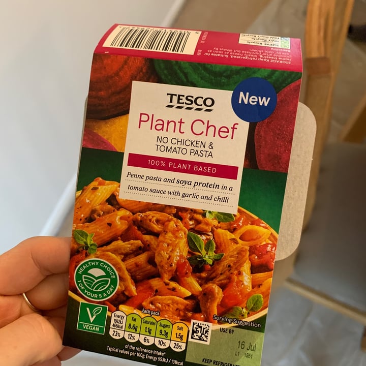 review photo of Tesco Plant Chef No chicken & Tomato Pasta shared by @brookemarshall20 on 12 Jul 2021 - review