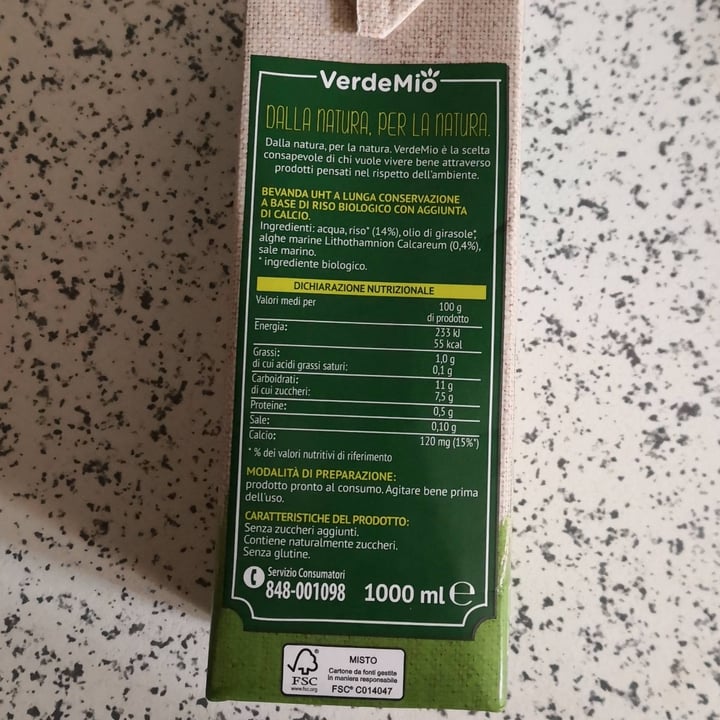 review photo of VerdeMio Bevanda di riso shared by @saragoldoni on 18 Apr 2022 - review