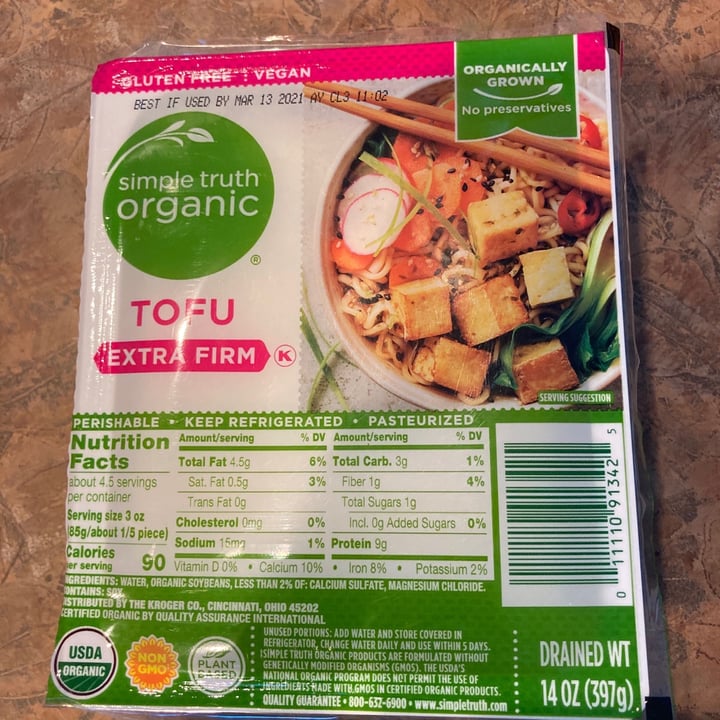 photo of Simple Truth Organic Tofu Extra Firm shared by @veganosaventureros on  22 Jan 2021 - review
