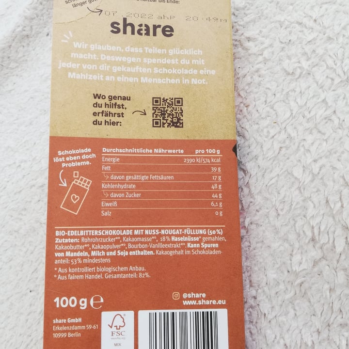 photo of Share Nougat Vegan shared by @mareikeks on  12 Feb 2022 - review