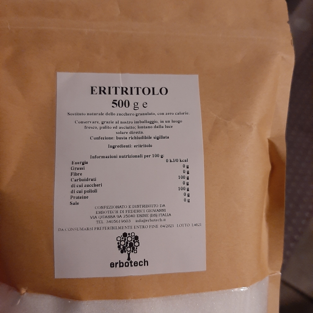 Eritritolo Dolcificante Naturale- BIOFORM - Foto 3