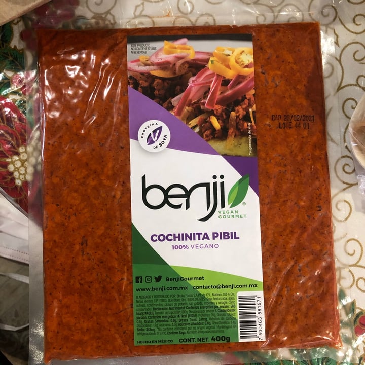 photo of Benji Vegan Gourmet Cochinita Pibil Vegana shared by @valeriarse on  24 Dec 2020 - review