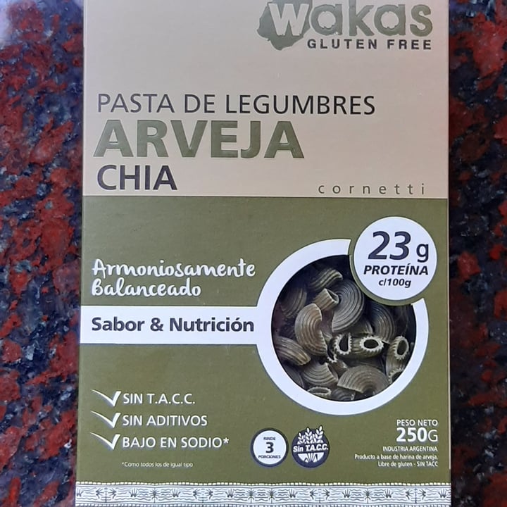 photo of Wakas Pasta de Legumbres Arvejas y Chia shared by @rociogiselle on  19 Oct 2021 - review