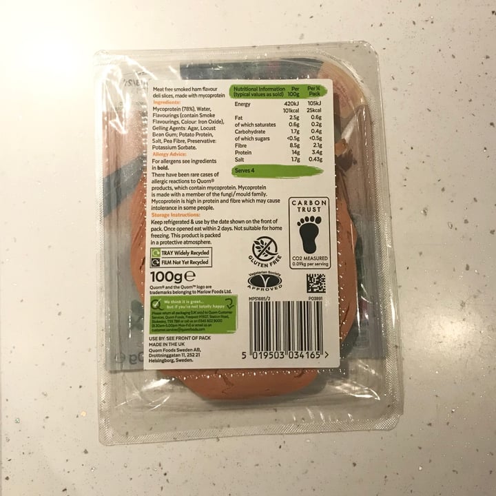 photo of Quorn Smoky Ham Free Slices shared by @coolveganbits on  31 Jan 2021 - review