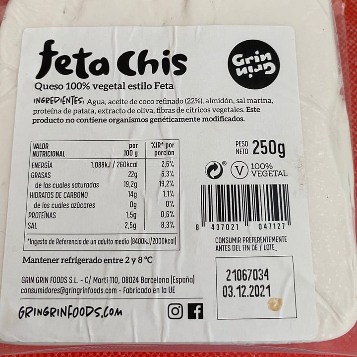 review photo of Grin Grin Foods Queso estilo Feta shared by @lauragdegato on 18 Jun 2021 - review