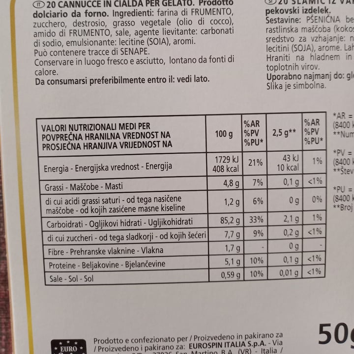 photo of Dolciando cannucce di cialda shared by @uccia on  28 Aug 2022 - review