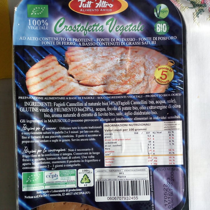 review photo of Tutt'altro Costoletta Vegetale A Base Di Fagioli Cannellini shared by @vivalavita on 04 Jul 2022 - review
