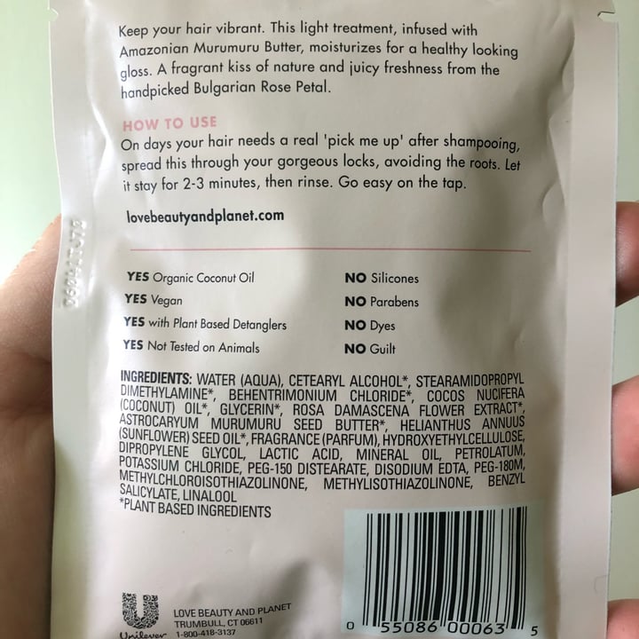 photo of Love Beauty and Planet Murumuru Butter & Rose Sulfate 2 minute Magic Masque shared by @katiewink on  26 Oct 2021 - review