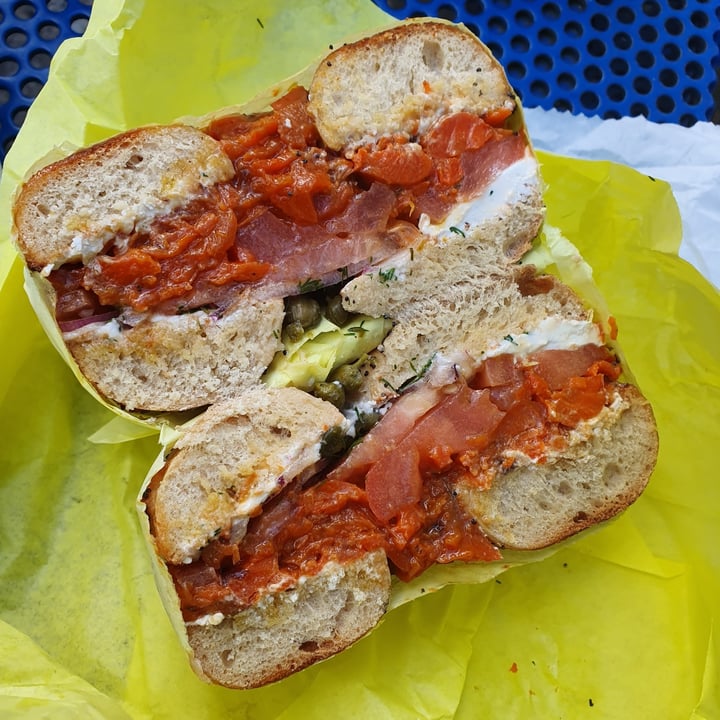 photo of Ben & Esther's Bagels and Deli Vegan Lox Bagel shared by @anistavrou on  04 Dec 2020 - review