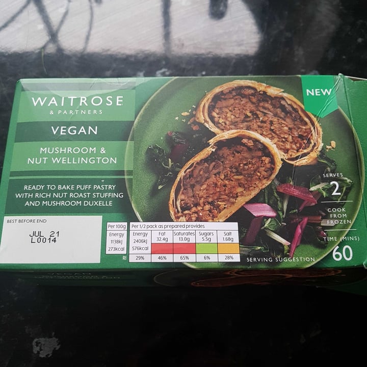 photo of Waitrose Mushroom & Nut Wellington shared by @jbjumping on  19 Oct 2020 - review