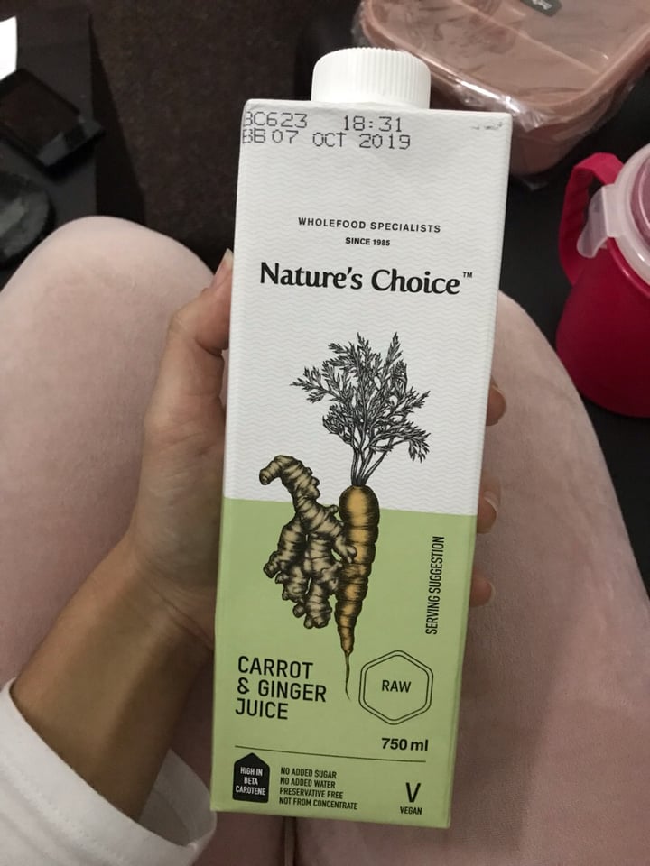photo of Nature's Choice Carrot & Ginger Juice shared by @claudialudwig on  26 Jul 2019 - review