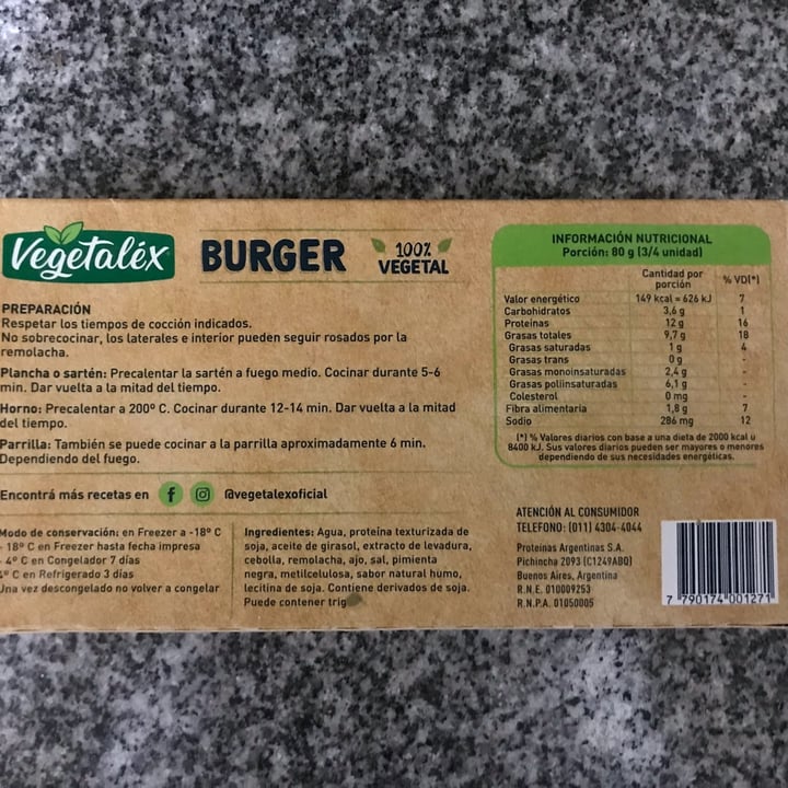 photo of Vegetalex Burger 100% Vegetal shared by @hipernova on  10 Nov 2021 - review
