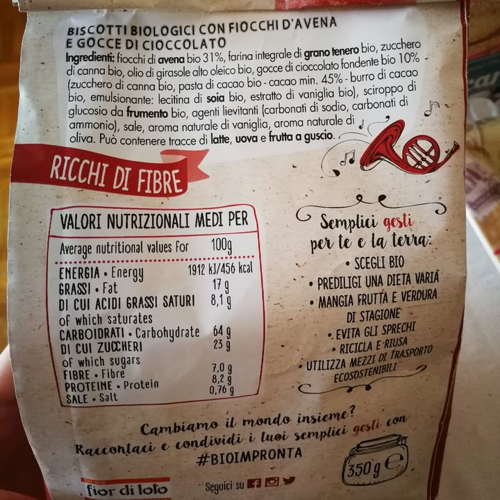 photo of Fior di Loto Biscotti Con Fiocchi D’avena E Cioccolato shared by @camyveg on  26 Jun 2021 - review
