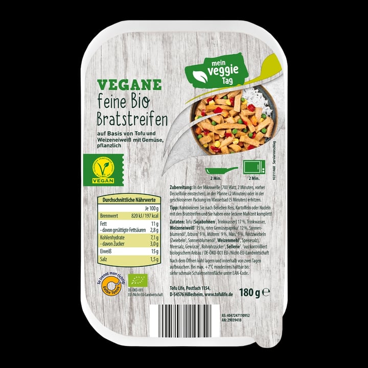 photo of ALDI Mein veggie tag vegane bio bratstreifen shared by @beka on  13 Feb 2022 - review