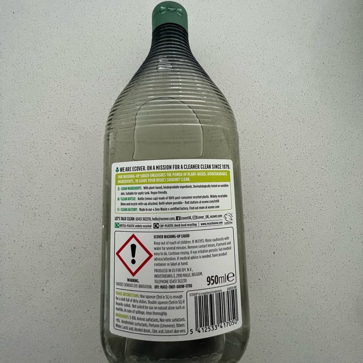 photo of Ecover Lemon and Aloe Vera Washing-up liquid shared by @jucaixeta on  10 May 2022 - review