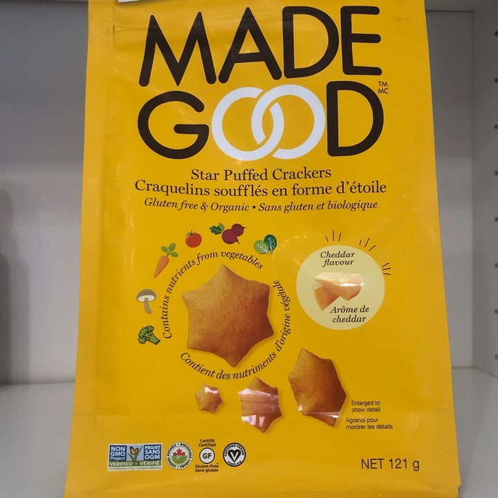 photo of Made Good Star puffed Crackers Cheddar Flavour shared by @lisam on  10 Aug 2021 - review