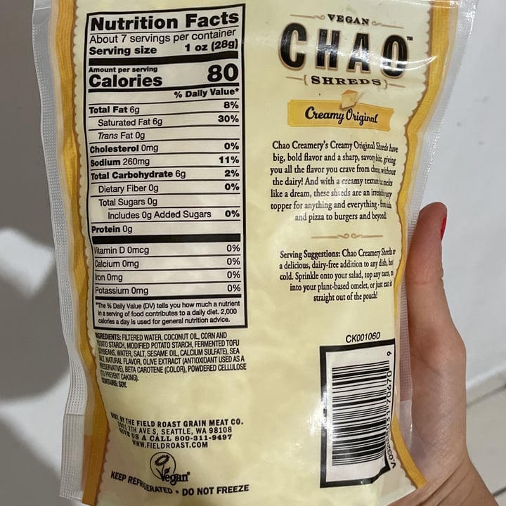 photo of Field Roast Chao Creamy Original Shreds shared by @karenalba on  08 Aug 2022 - review