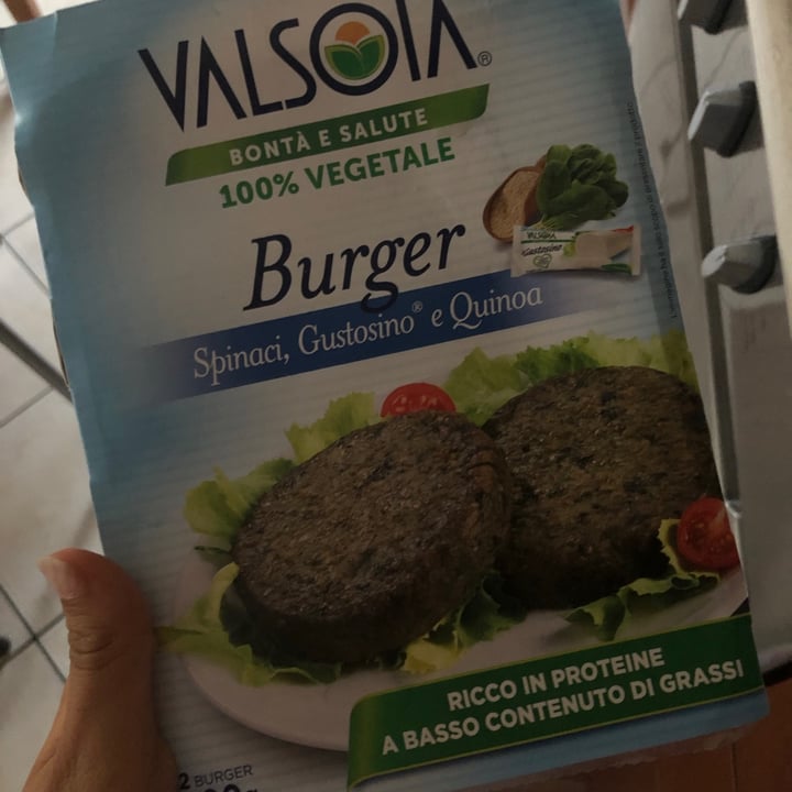 photo of Valsoia Burger spinaci, gustosino e quinoa shared by @pianetaxgaia on  29 Aug 2020 - review