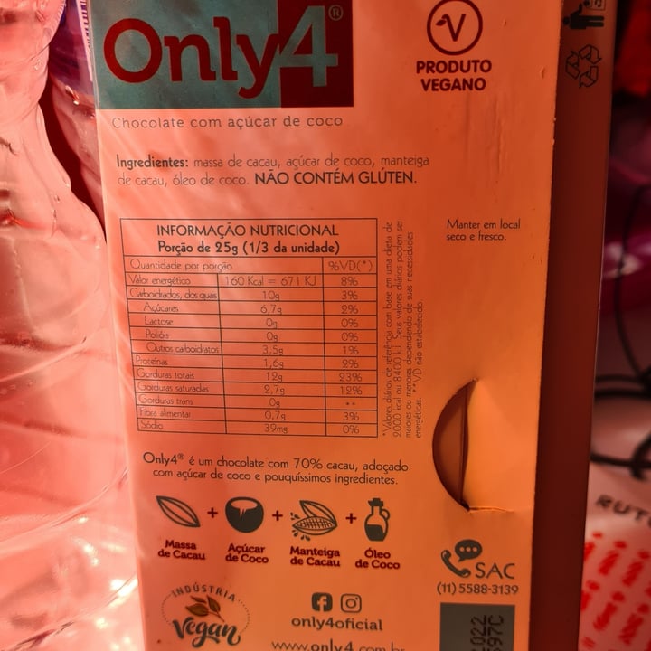 review photo of Only4 Chocolate com açucar de coco shared by @alessandrafleury on 27 Apr 2022 - review