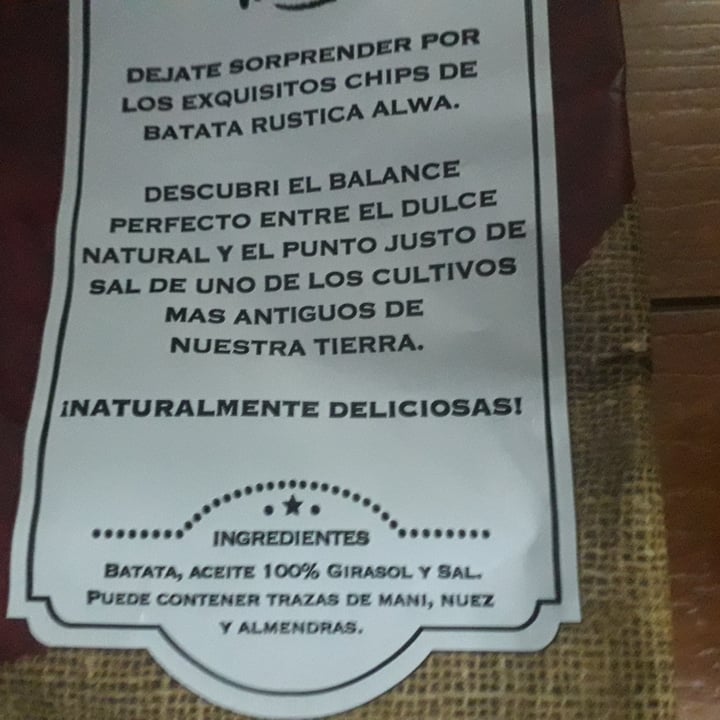 review photo of Alwa Chips de batatas rústicas shared by @palomaveg on 02 Apr 2021 - review