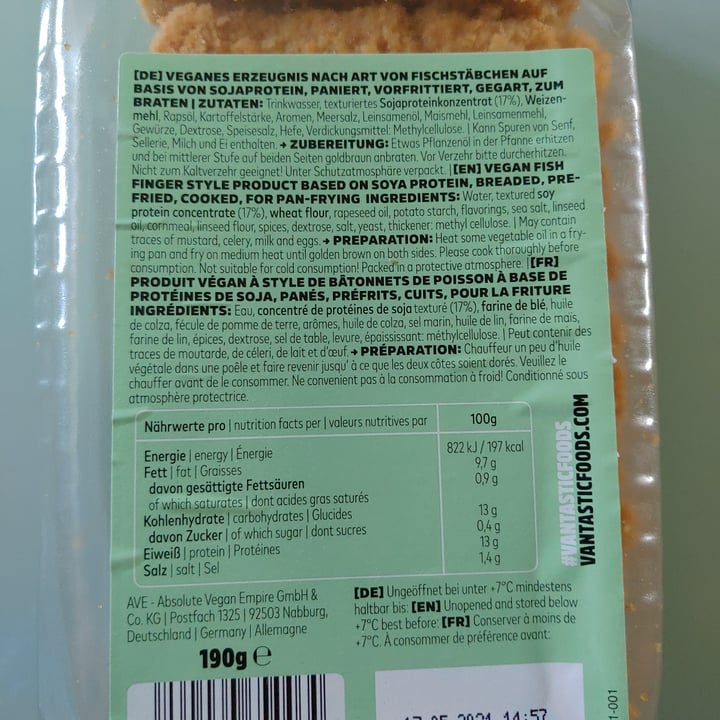 photo of Vantastic Foods Vantastic Fish Fingers shared by @eriros72 on  06 May 2021 - review