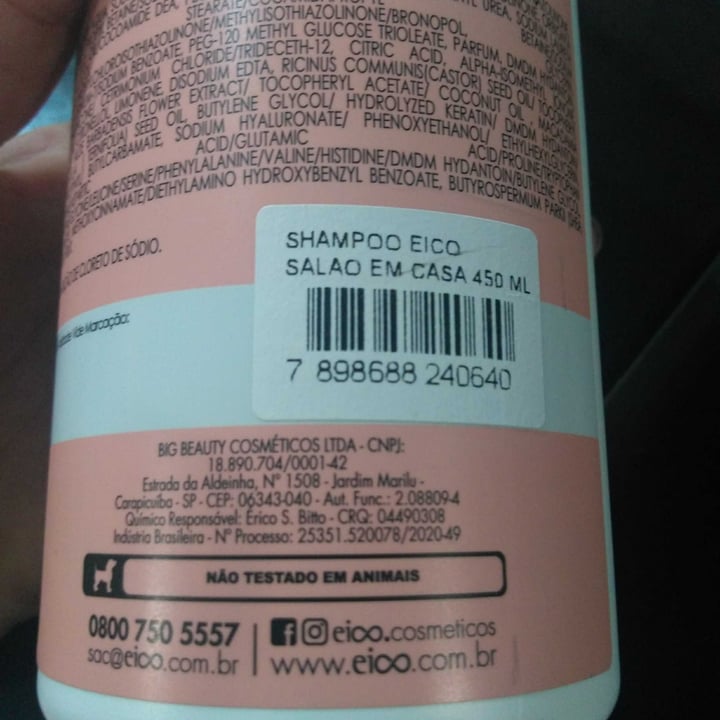 photo of Eico Cosméticos Shampoo Efeito Salão shared by @flaviajaqueline on  06 May 2022 - review